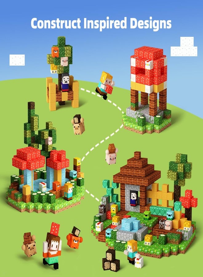 GobiDex 48PCS Magnetic Blocks Farm Animal Toys for Kids, STEM Educational Building Construction Playset, Sensory Pretend Play Gifts for Boys and Girls - Image 3